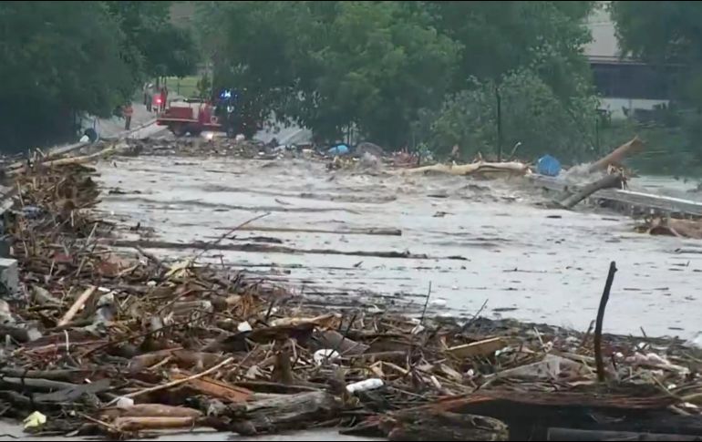 Inundaciones provocadas por la crecida del río Guadalupe en el condado de Kerr, Texas, el 4 de julio de 2025. AP