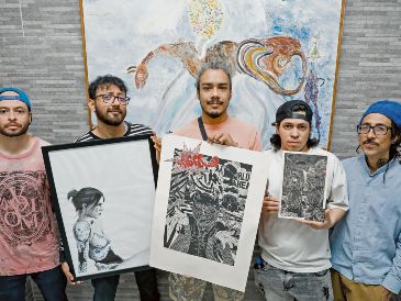 Pablo López, Sergio Morales, Diego Oropeza, Rubén Aguilar y Edgar Estrada presentan su arte. EL INFORMADOR/ H. Figueroa