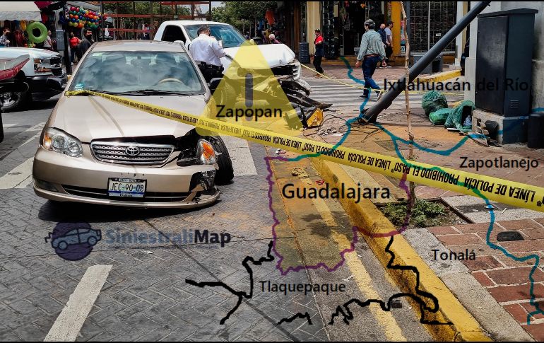 Esto dice el SiniestraliMap sobre la incidencia de choques en el Área Metropolitana de Guadalajara. EL INFORMADOR / ARCHIVO