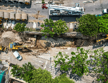 Vista aérea el socavón que se formó en la colonia El Bethel en Guadalajara el viernes 4 de julio de 2025. EL INFORMADOR/ARCHIVO