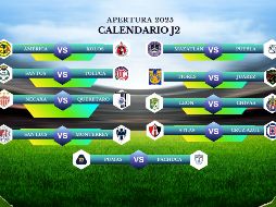 La J2 comenzará con acción con dos duelos a disputarse el miércoles, tres más el viernes, tres más el sábado y finalmente, cierra con un encuentro para el domingo. ESPECIAL / CANVA