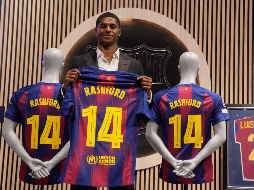 Marcus Rashford, de 27 años, se unirá a un ataque del Barcelona que incluye a Lamine Yamal, Raphinha y Robert Lewandowski. EFE / E. Fontcuberta