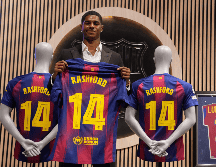 Marcus Rashford, de 27 años, se unirá a un ataque del Barcelona que incluye a Lamine Yamal, Raphinha y Robert Lewandowski. EFE / E. Fontcuberta