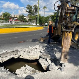 Reportan nuevo socavón, ahora en la Glorieta La Calma
