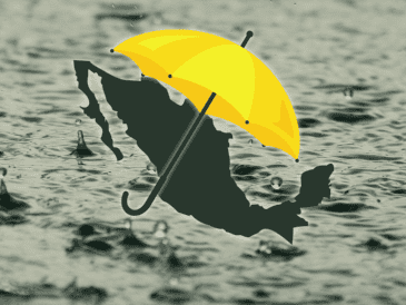 Un canal de baja presión sobre la Mesa del Norte y su interacción con inestabilidad atmosférica en el occidente de México originará lluvias puntuales fuertes con descargas eléctricas en Jalisco. ESPECIAL / CANVA