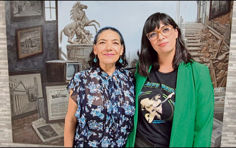 Rosa María Brito e Irlanda Tostado, integrantes del colectivo Escena Púrpura. EL INFORMADOR/ F. Salcedo