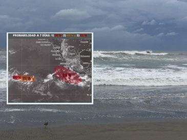 Una de estas zonas de baja presión se localiza a 630 km al sur de Puerto Ángel, Oaxaca, y tiene una probabilidad de desarrollo ciclónico a un 40% en 48 horas y 90% en siete días. ESPECIAL / NTX y SMN