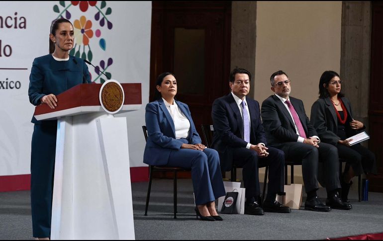 En el Palacio Nacional, Sheinbaum dio detalles sobre el nuevo Sistema Nacional de Bachillerato que comenzará a operar el próximo ciclo escolar.  SUN/B. Fregoso