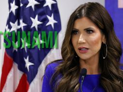 Hemos rebajado la amenaza de tsunami: Kristi Noem. EFE / Elvis González