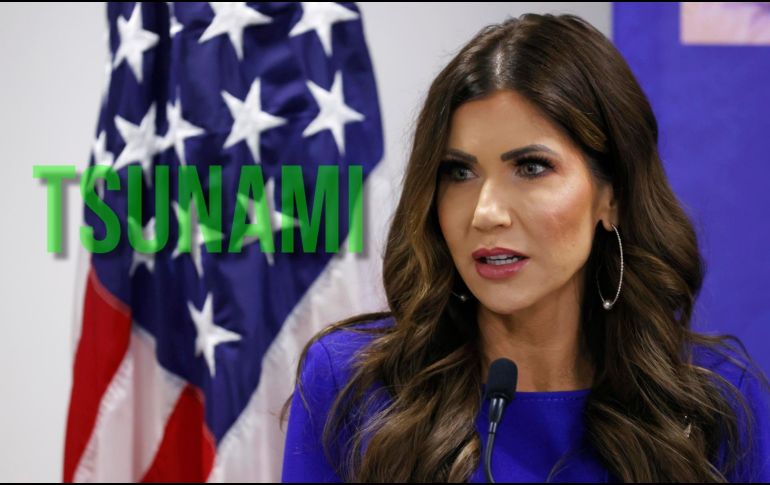 Hemos rebajado la amenaza de tsunami: Kristi Noem. EFE / Elvis González