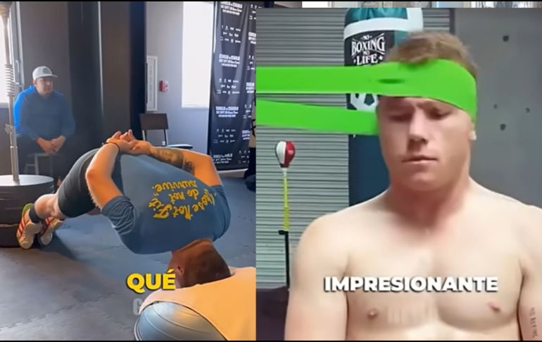 Uno de los movimientos más exigentes que mostró consiste en colocarse completamente de cabeza, sosteniéndose únicamente con los puños, mientras realiza un vaivén con el cuello de adelante hacia atrás. X/@Bernie_Ferreira