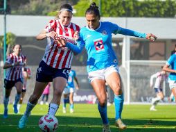 Alicia Cervantes y Valeria Miranda en el 1-1 del apertura 2025 en la Noria. Foto: Imago7 / Diego Padilla