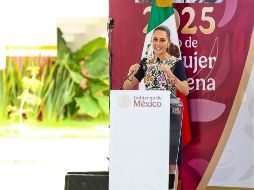 Claudia Sheinbaum durante la inauguración del nuevo Hospital Regional del ISSSTE en Tlajomulco. EL INFORMADOR/ A. Navarro.