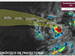 La tormenta tropical Ivo continúa su trayectoria por el territorio mexicano para este fin de semana. CORTESÍA/  Servicio Meteorológico Nacional.