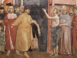 «Acumulen en el cielo un tesoro que no se acaba, allá donde no llega el ladrón, ni carcome la polilla. Porque donde está su tesoro, ahí estará su corazón». WIKIPEDIA/«Renuncia a los bienes terrenales», de Giotto.