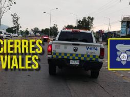 Estos son los cierres viales en el AMG por la mañana del lunes 11 de agosto. ESPECIAL / Policía Vial Jalisco