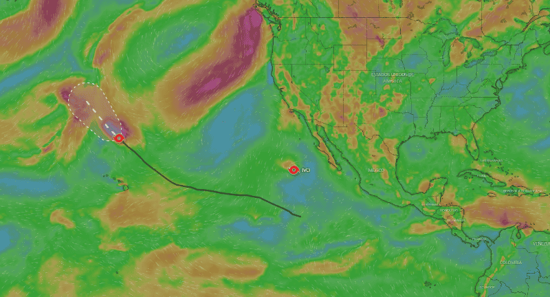  Trayectoria trazada para la tormenta tropical 