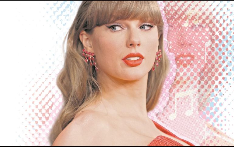 Taylor Swift posa desde la alfombra roja de los Premios GRAMMY, realizados el 2 de febrero de 2025. AFP