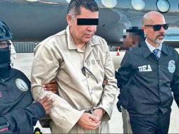 La organización estadounidense difundió la imagen donde se observa al “Cuini” esposado de manos y pies. ESPECIAL