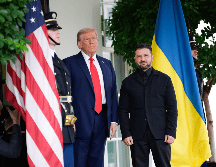 El presidente de Estados Unidos, Donald Trump, recibió este lunes en la Casa Blanca a su homólogo de Ucrania Volodímir Zelenski. EFE / Y. Gripas