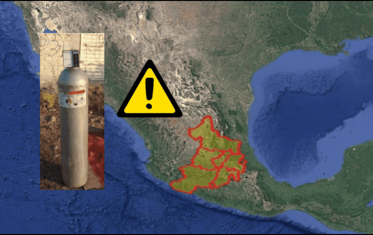 Las autoridades exhortan a la población a no intentar manipular los cilindros si los localizan. CORTESÍA