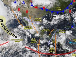 El Servicio Meteorológico Nacional emitió un pronóstico extendido a 96 horas a partir del lunes 25 de agosto. CONAGUA.