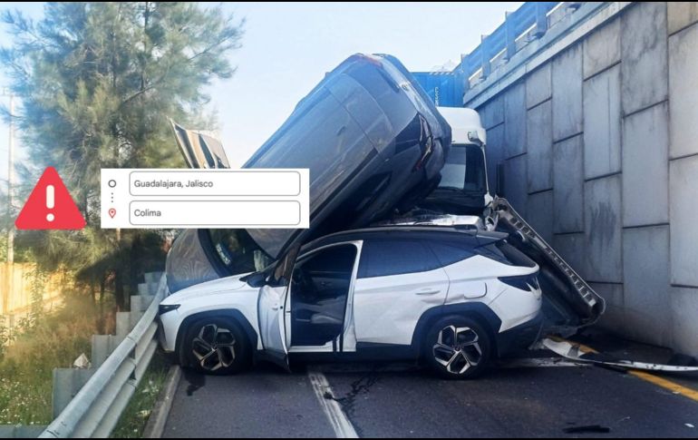 Este miércoles se registró un aparatoso percance vial sobre la autopista Guadalajara - Colima. ESPECIAL