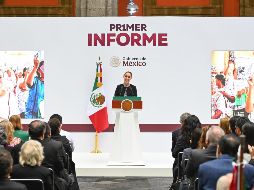 Como parte de su mensaje en torno al primer informe de gobierno como Presidenta de México, Claudia Sheinbaum Pardo. ESPECIAL/ GOBIERNO DE MÉXICO