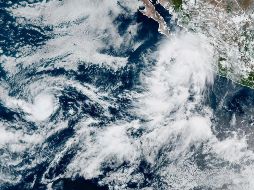 El fenómeno se localiza frente a las costas de Baja California Sur y continúa intensificándose. AP/ NOAA.
