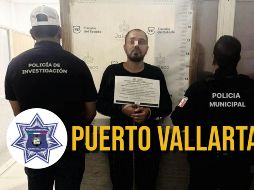 El detenido le habría robado a un ciudadano 200 mil pesos. ESPECIAL / Comisaría de Seguridad de Puerto Vallarta