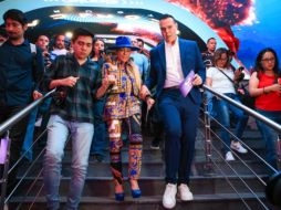 Yuri en el recorrido guiado de la Arena Guadalajara. EL INFORMADOR/J.ACOSTA