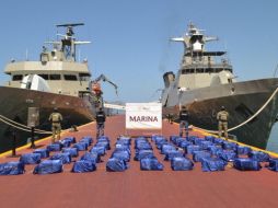 Más de 48 toneladas de drogas han sido aseguradas en la mar durante el gobierno de Claudia Sheinbaum. X/OHarfuch