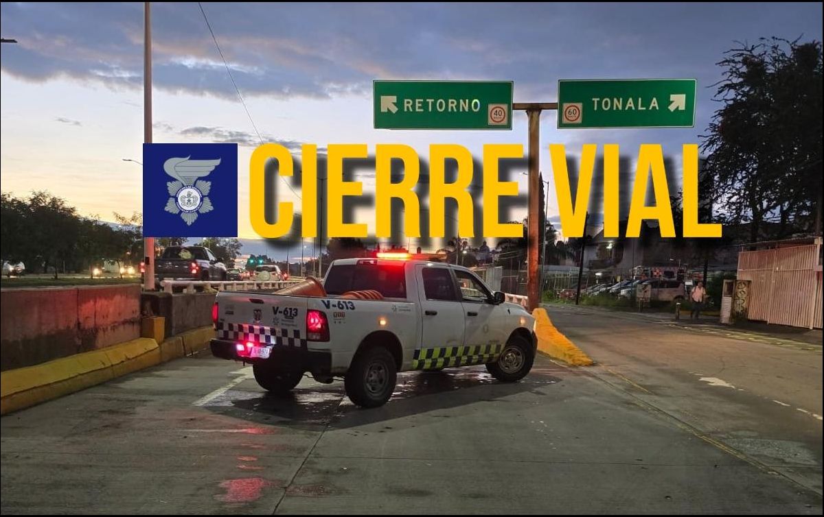 Estos son los cierres a la circulación vehicular informados por la Policía Vial Jalisco esta mañana de jueves 11 de septiembre. ESPECIAL / POLICÍA VIAL JALISCO