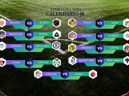 La J8 comenzará la acción con tres duelos a disputarse el viernes 12 de septiembre y cierra con dos encuentros programados para el domingo 14. ESPECIAL / CANVA