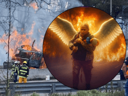 La hija de Alicia también agradeció al policía que la auxilió junto a su hija tras el estallido de la pipa de gas. SUN/V. Rosas ESPECIAL