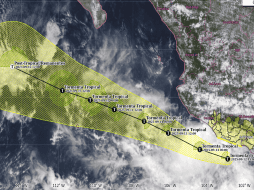 El paso de Mario estará generando precipitaciones de entre 50 y 75 milímetros en Jalisco, Colima, Michoacán y Guerrero. ESPECIAL/SMN