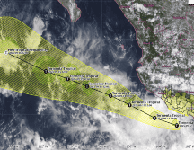 El paso de Mario estará generando precipitaciones de entre 50 y 75 milímetros en Jalisco, Colima, Michoacán y Guerrero. ESPECIAL/SMN