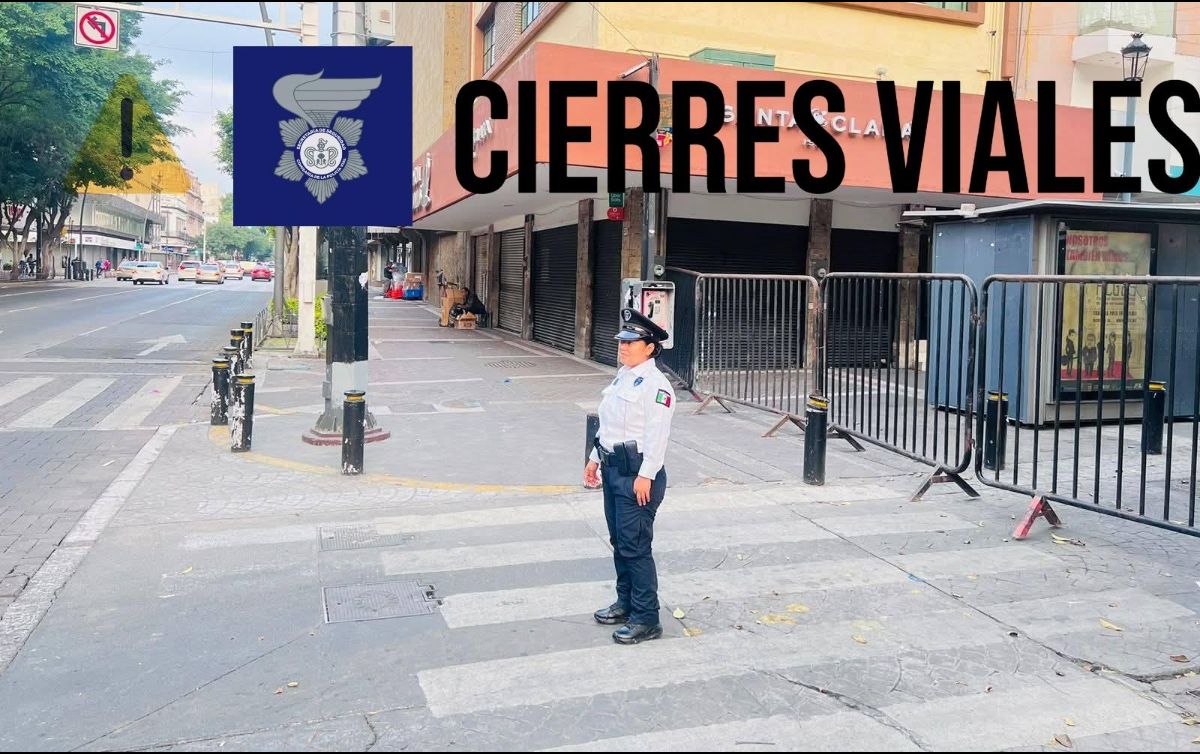 Este lunes, la Policía Vial Jalisco implementará un operativo que incluye cierres a la circulación en el cuadro principal del Centro Histórico de Guadalajara. ESPECIAL / Policía Vial Jalisco