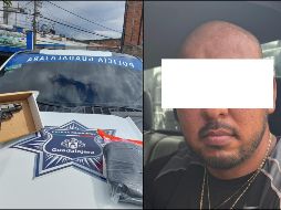 Al sujeto se le aseguró un arma de fuego y alrededor de 15 cartuchos útiles calibre 9 milímetros. ESPECIAL / Policía de Guadalajara