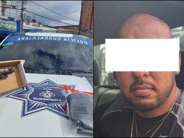 Al sujeto se le aseguró un arma de fuego y alrededor de 15 cartuchos útiles calibre 9 milímetros. ESPECIAL / Policía de Guadalajara