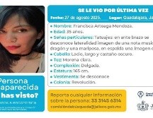 Esta tarde, amigos y familiares de la artista plástica Francisca Arteaga Mendoza, ‘Frany’, se manifestaron en la Glorieta de las y los desaparecidos para exigir la localización de la joven. ESPECIAL