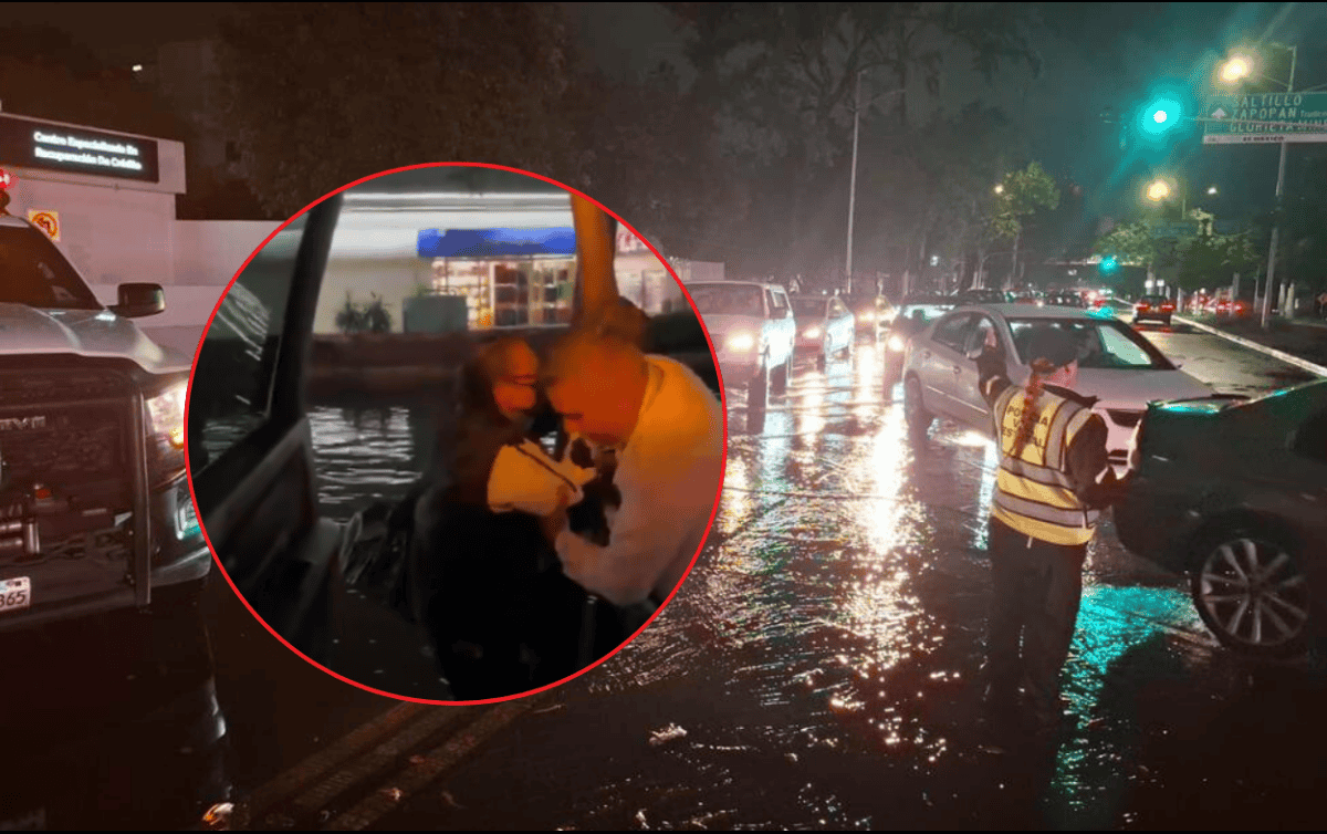 Gracias a la rápida atención de la autoridad, la mujer se reporta ilesa. ESPECIAL/Policía Vial Jalisco