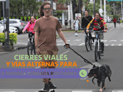 El sábado, agentes de Movilidad prestarán sus servicios para auxiliar a los automovilistas en las vías alternas. ESPECIAL/Vía RecreActiva