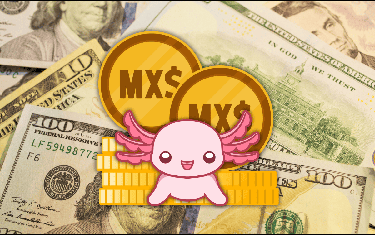 El peso liga dos semanas de ganancias frente al dólar, de acuerdo con información de Bloomberg. ESPECIAL / CANVA