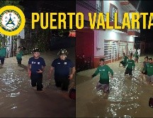 Los niveles de agua tras la lluvia del día de ayer alcanzaron entre 10 y 30 centímetros en Puerto Vallarta. ESPECIAL / Protección Civil y Bomberos de Puerto Vallarta