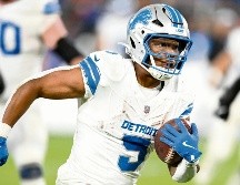 David Montgomery, corredor de Detroit, anotó dos touchdown en la victoria de su equipo. AFP/G. Fiume
