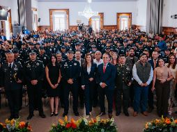La presidenta de Guadalajara, Verónica Delgadillo, destacó el compromiso y labor que realizan los policías tapatíos, bajo un modelo de proximidad y cercanía con las y los vecinos. ESPECIAL / Gobierno de Guadalajara
