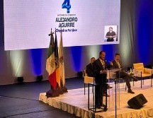 Alejandro Aguirre Curiel durante  su Cuarto Informe de Gobierno  en Ajijic.