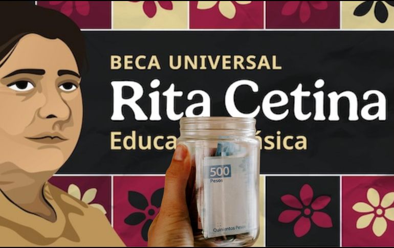 La Beca Rita Cetina continúa con la entrega de apoyos a estudiantes de secundaria en México. ESPECIAL / CANVA y Programas del Bienestar