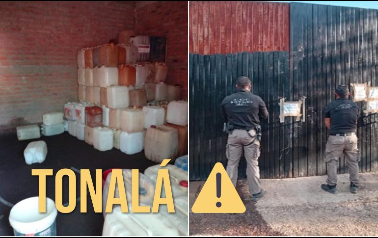 En el lugar se aseguraron aproximadamente 11 mil 650 litros de hidrocarburo, diversos contenedores, varios bidones, un cubitambo y dos motocicletas. ESPECIAL / FGR